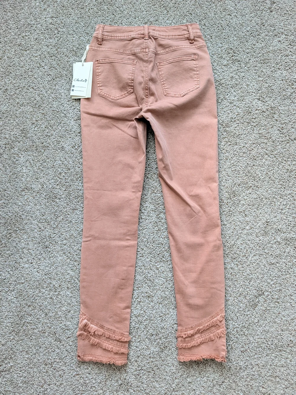 Charlie B Womens Nougate Red Brown Mid Rise She Frayed Edges Denim Jeans NWT 0